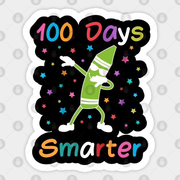 100 Days Smarter 100th Day of School Dabbing Crayon Sticker by cedricchungerxc